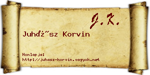 Juhász Korvin névjegykártya